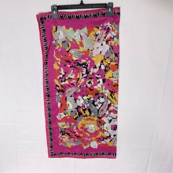 BCBGMaxAzria Pink Abstract Floral Square Scarf - Picture 7 of 16